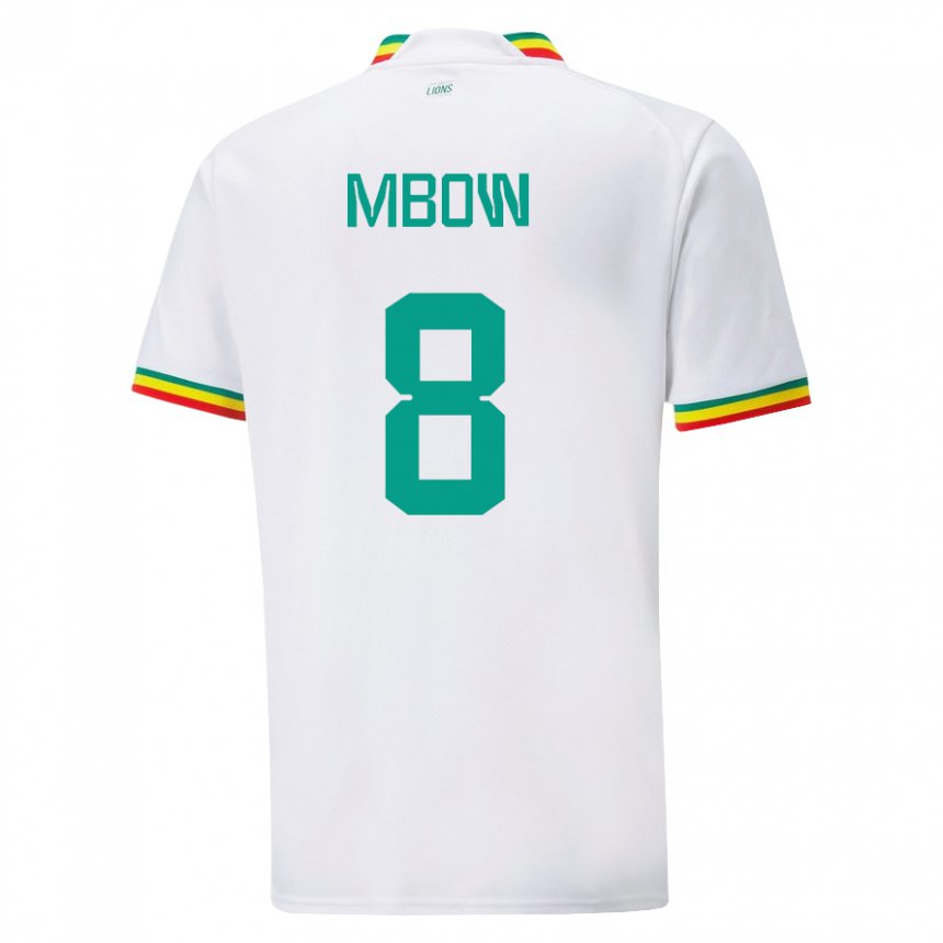 Lapset Senegalin Mamadou Mbow #8 Valkoinen Kotipaita 22-24 Lyhythihainen Paita T-paita