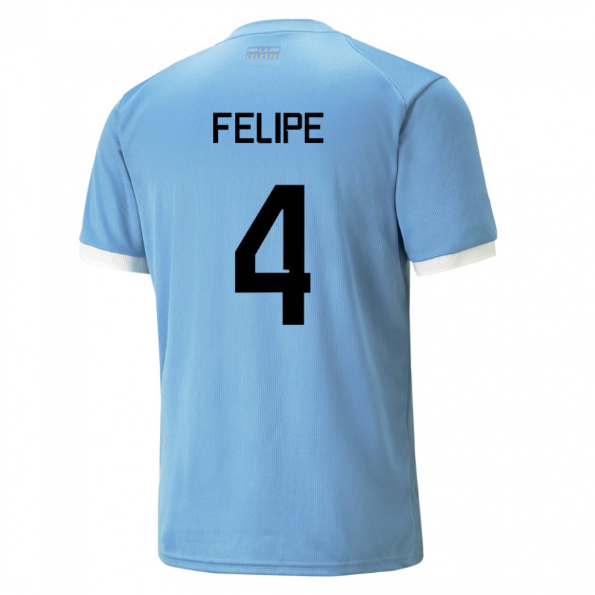 Lapset Uruguayn Laura Felipe #4 Sininen Kotipaita 22-24 Lyhythihainen Paita T-paita