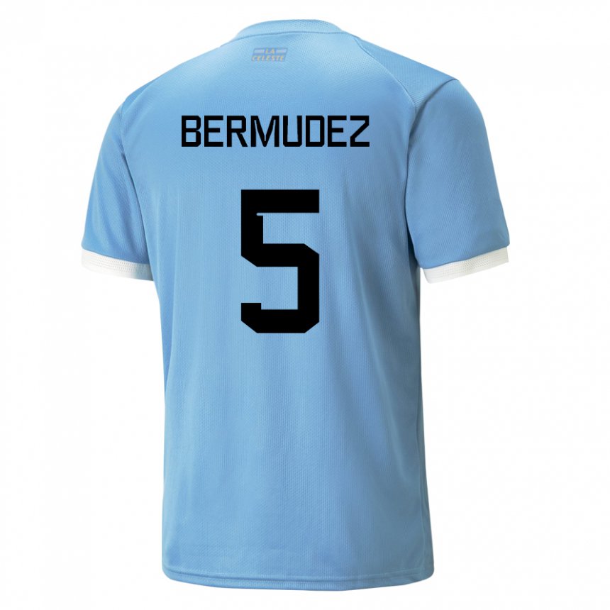 Lapset Uruguayn Karol Bermudez #5 Sininen Kotipaita 22-24 Lyhythihainen Paita T-paita