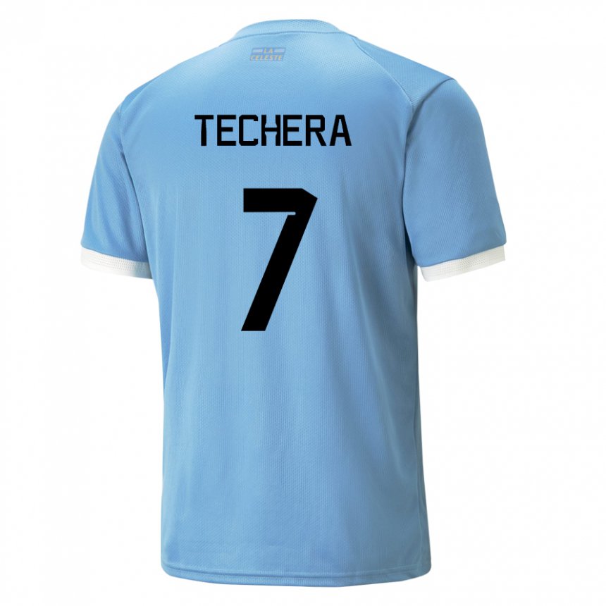 Lapset Uruguayn Facundo Techera #7 Sininen Kotipaita 22-24 Lyhythihainen Paita T-paita