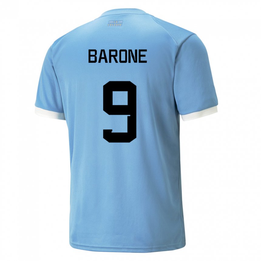 Lapset Uruguayn Faustino Barone #9 Sininen Kotipaita 22-24 Lyhythihainen Paita T-paita