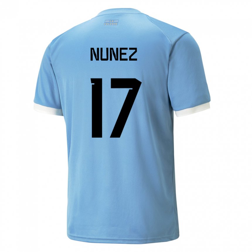 Lapset Uruguayn Facundo Nunez #17 Sininen Kotipaita 22-24 Lyhythihainen Paita T-paita