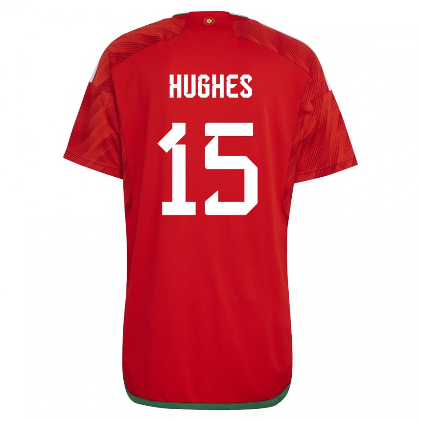 Lapset Walesin Elise Hughes #15 Punainen Kotipaita 22-24 Lyhythihainen Paita T-paita