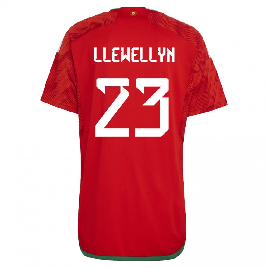 Lapset Walesin Ffion Llewellyn #23 Punainen Kotipaita 22-24 Lyhythihainen Paita T-paita