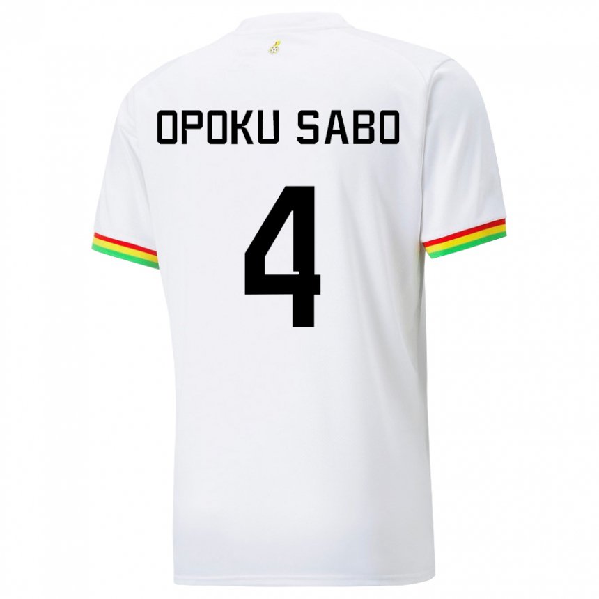 Lapset Ghanan Alex Opoku Sabo #4 Valkoinen Kotipaita 22-24 Lyhythihainen Paita T-paita