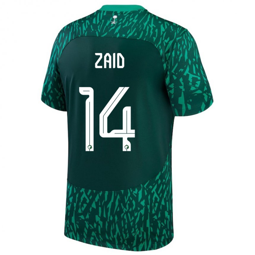 Lapset Saudi-arabian Abdullah Zaid #14 Dark Vihreä Vieraspaita 22-24 Lyhythihainen Paita T-paita