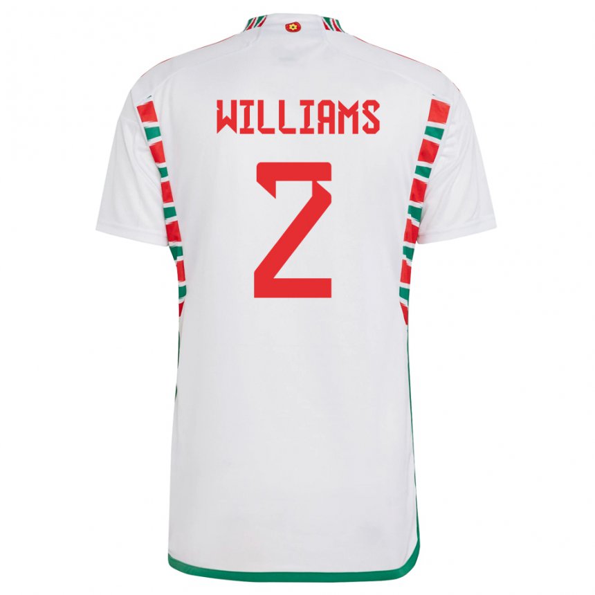 Lapset Walesin Morgan Williams #2 Valkoinen Vieraspaita 22-24 Lyhythihainen Paita T-paita