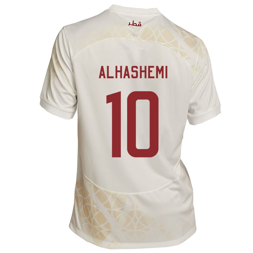 Lapset Qatarin Suaad Alhashemi #10 Kultainen Beige Vieraspaita 22-24 Lyhythihainen Paita T-paita