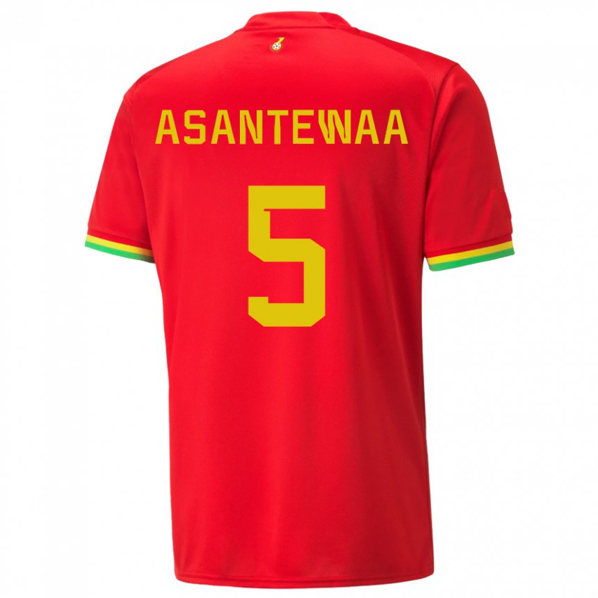 Lapset Ghanan Grace Asantewaa #5 Punainen Vieraspaita 22-24 Lyhythihainen Paita T-paita