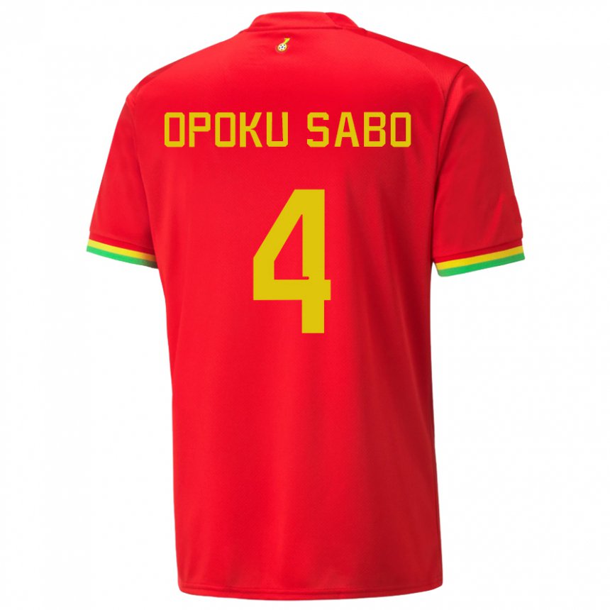 Lapset Ghanan Alex Opoku Sabo #4 Punainen Vieraspaita 22-24 Lyhythihainen Paita T-paita