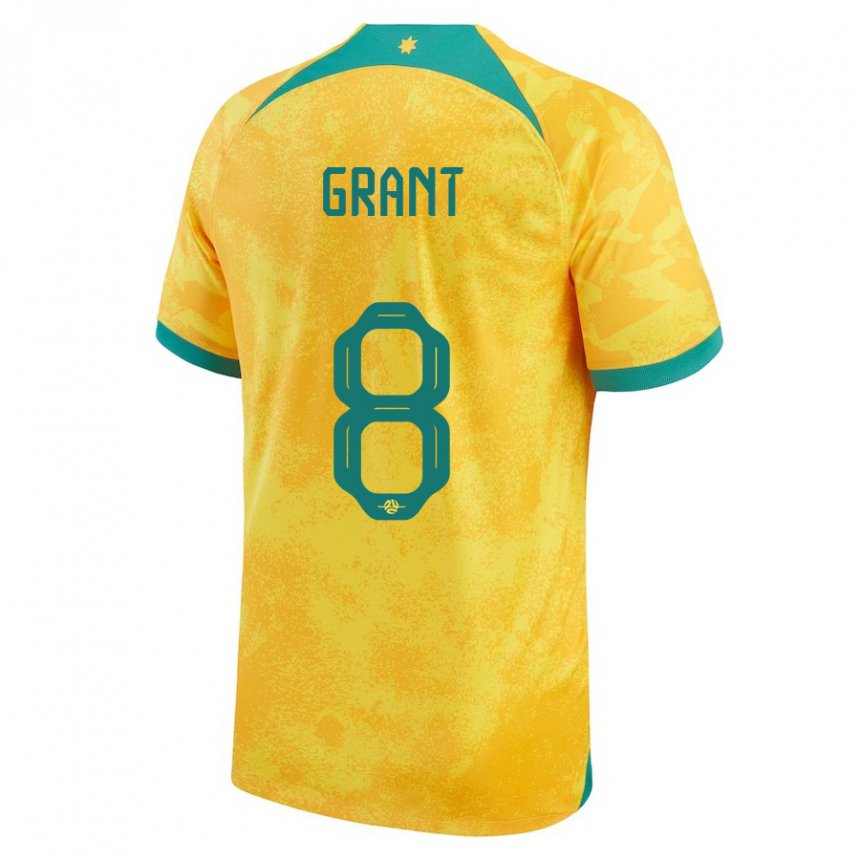 Miesten Australian Charlotte Grant #8 Kultainen Kotipaita 22-24 Lyhythihainen Paita T-paita