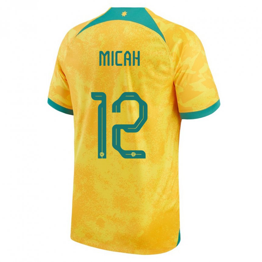 Miesten Australian Teagan Micah #12 Kultainen Kotipaita 22-24 Lyhythihainen Paita T-paita