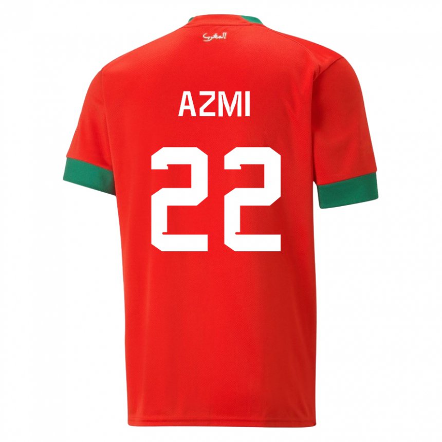 Miesten Marokon Ahmed Azmi #22 Punainen Kotipaita 22-24 Lyhythihainen Paita T-paita