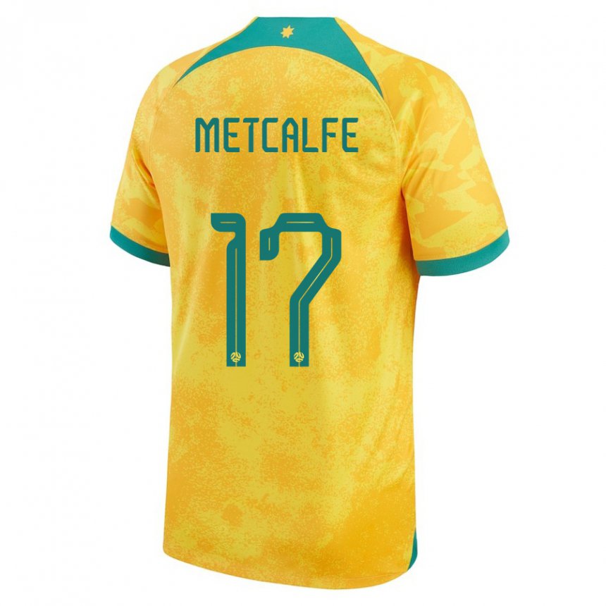 Miesten Australian Conor Metcalfe #17 Kultainen Kotipaita 22-24 Lyhythihainen Paita T-paita