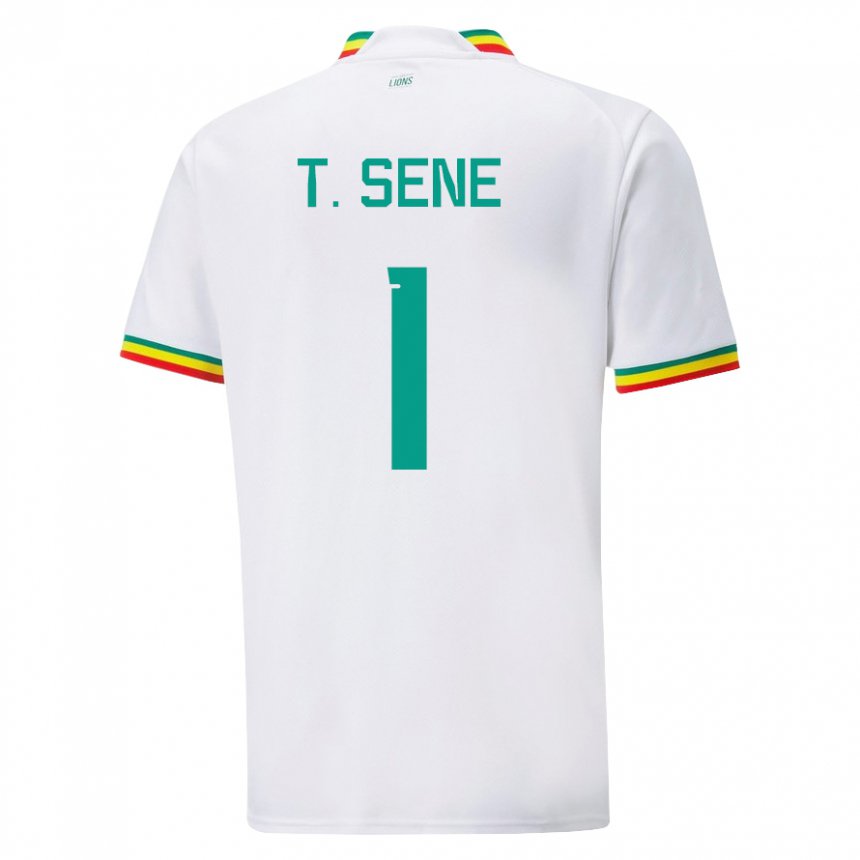 Miesten Senegalin Thiaba Gueye Sene #1 Valkoinen Kotipaita 22-24 Lyhythihainen Paita T-paita