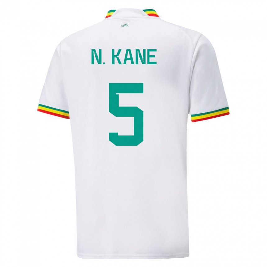 Miesten Senegalin Ndeye Ndiaye Kane #5 Valkoinen Kotipaita 22-24 Lyhythihainen Paita T-paita