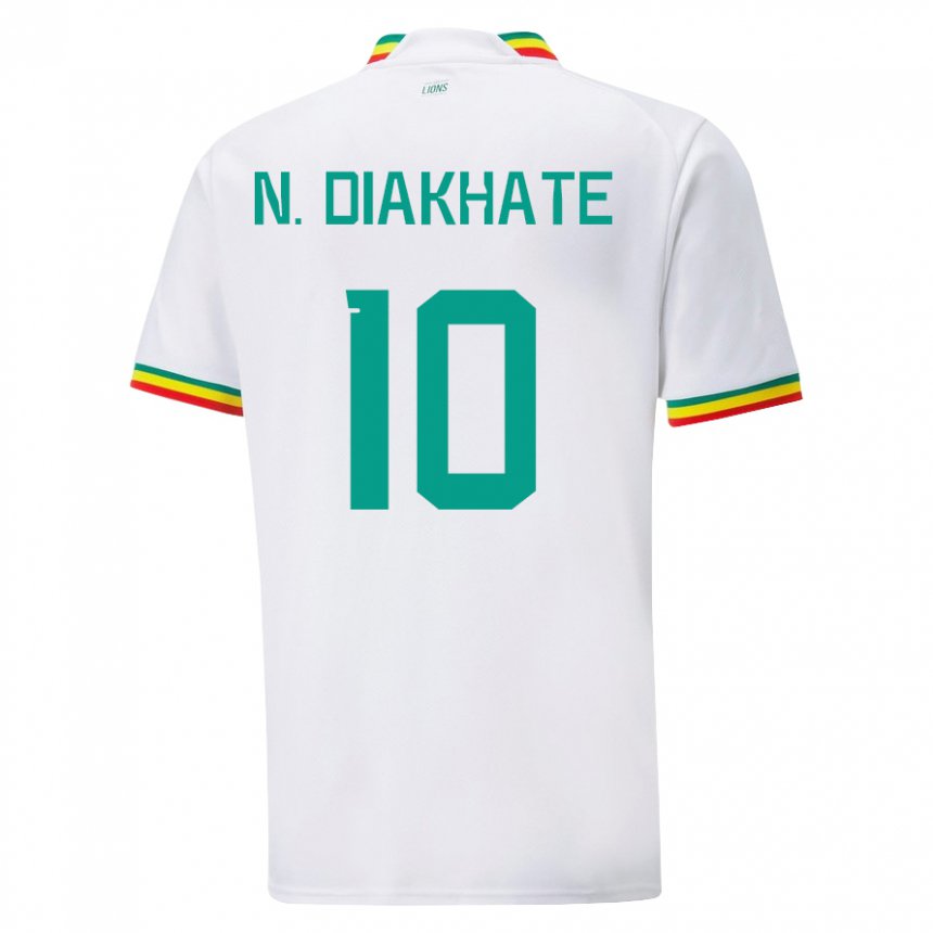 Miesten Senegalin Ndeye Awa Diakhate #10 Valkoinen Kotipaita 22-24 Lyhythihainen Paita T-paita