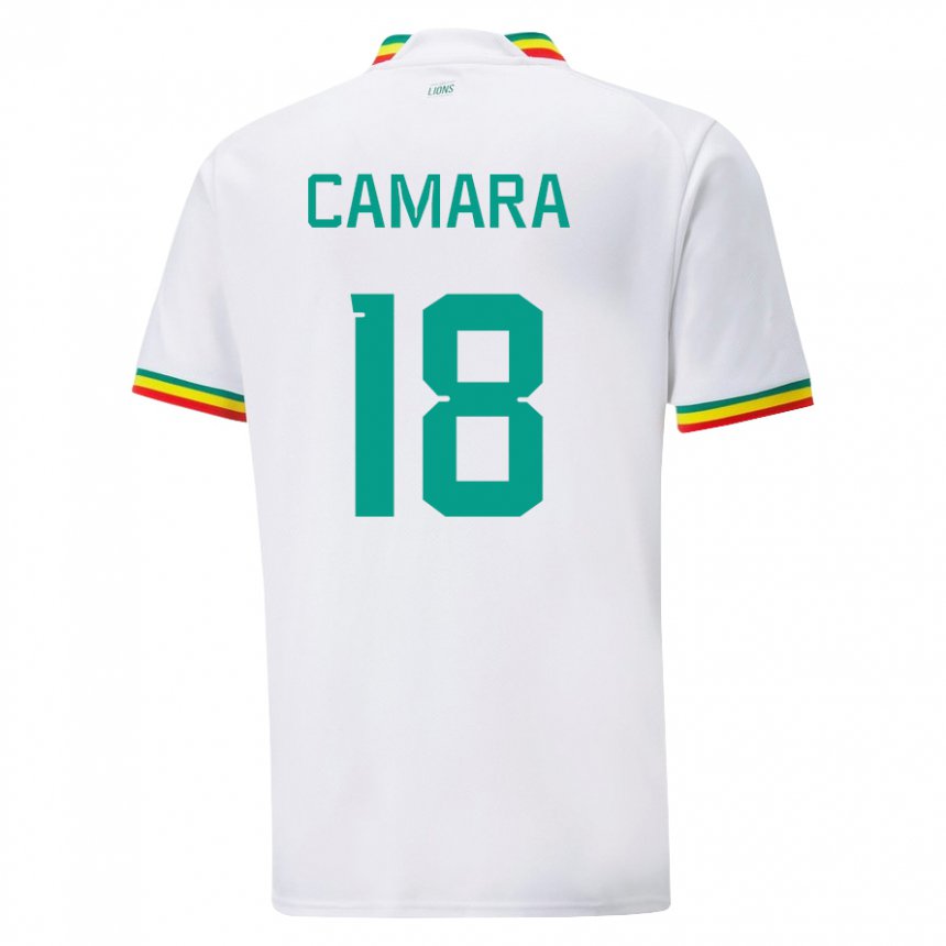 Miesten Senegalin Meta Camara #18 Valkoinen Kotipaita 22-24 Lyhythihainen Paita T-paita