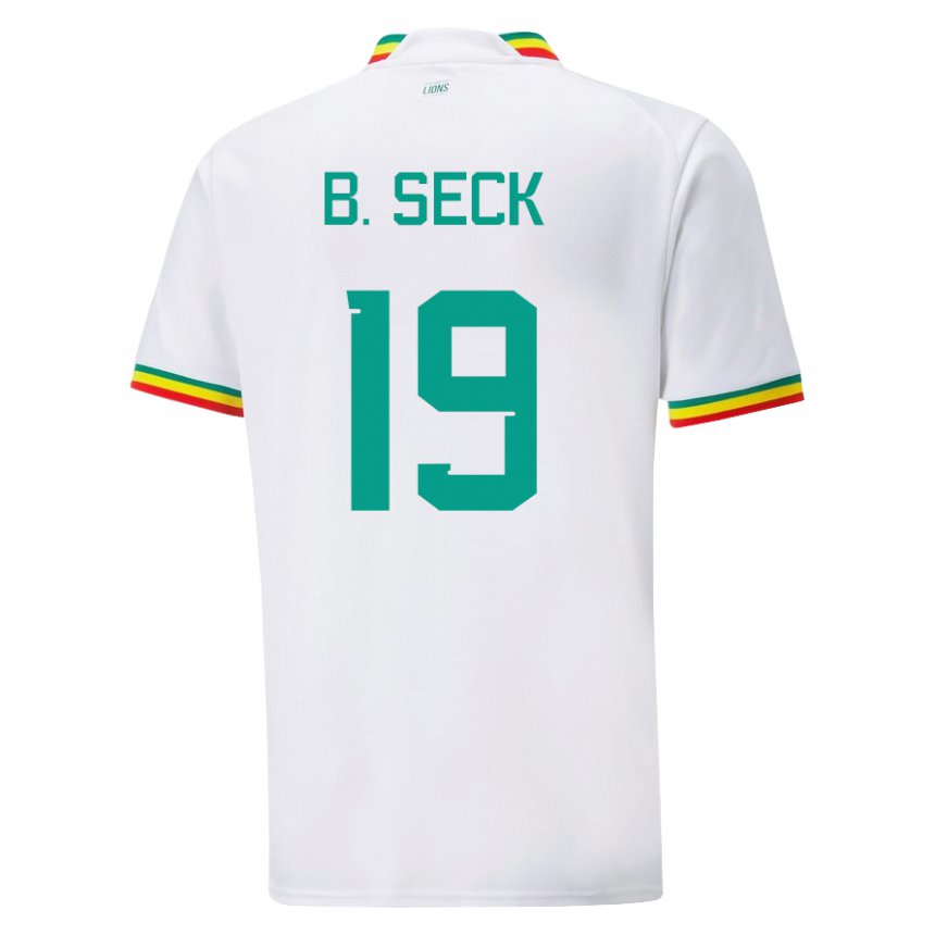 Miesten Senegalin Bineta Korkel Seck #19 Valkoinen Kotipaita 22-24 Lyhythihainen Paita T-paita