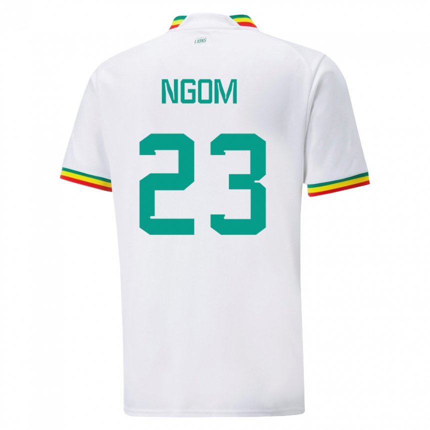Miesten Senegalin Astou Ngom #23 Valkoinen Kotipaita 22-24 Lyhythihainen Paita T-paita