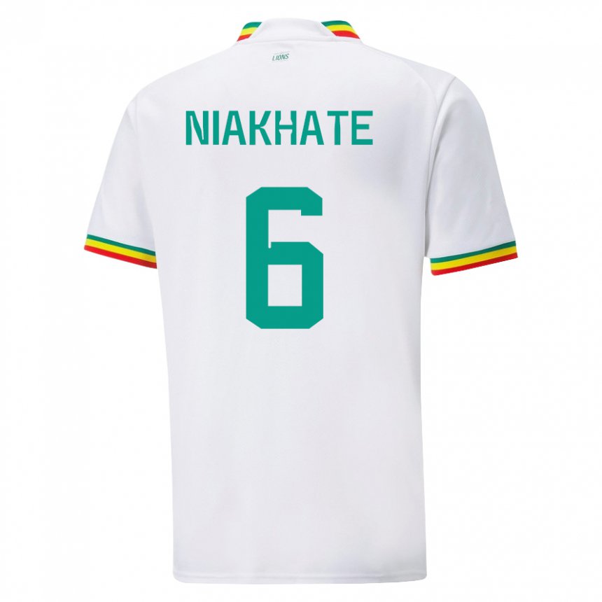 Miesten Senegalin Niakhate N Diaye #6 Valkoinen Kotipaita 22-24 Lyhythihainen Paita T-paita
