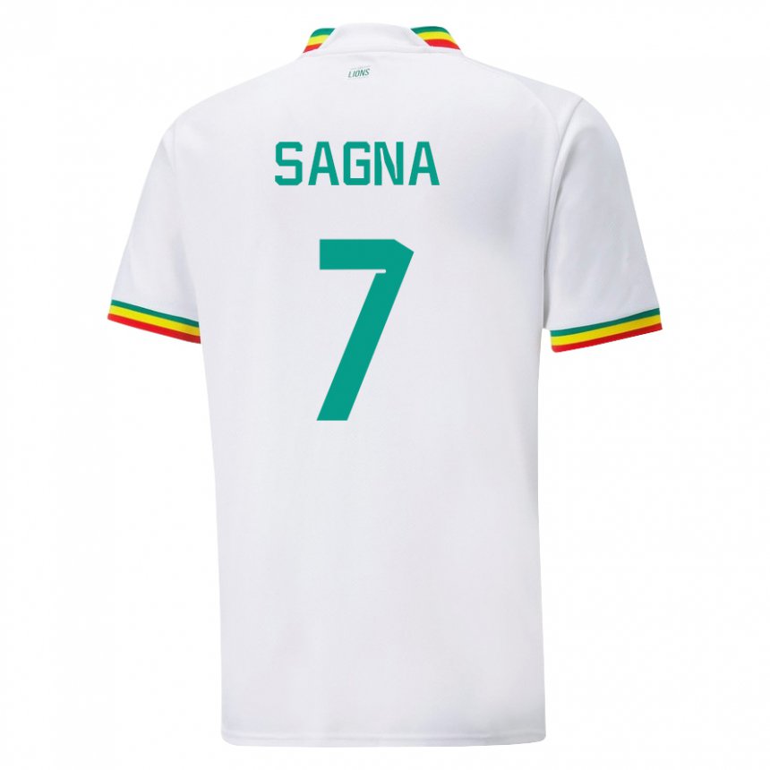Miesten Senegalin Amadou Sagna #7 Valkoinen Kotipaita 22-24 Lyhythihainen Paita T-paita