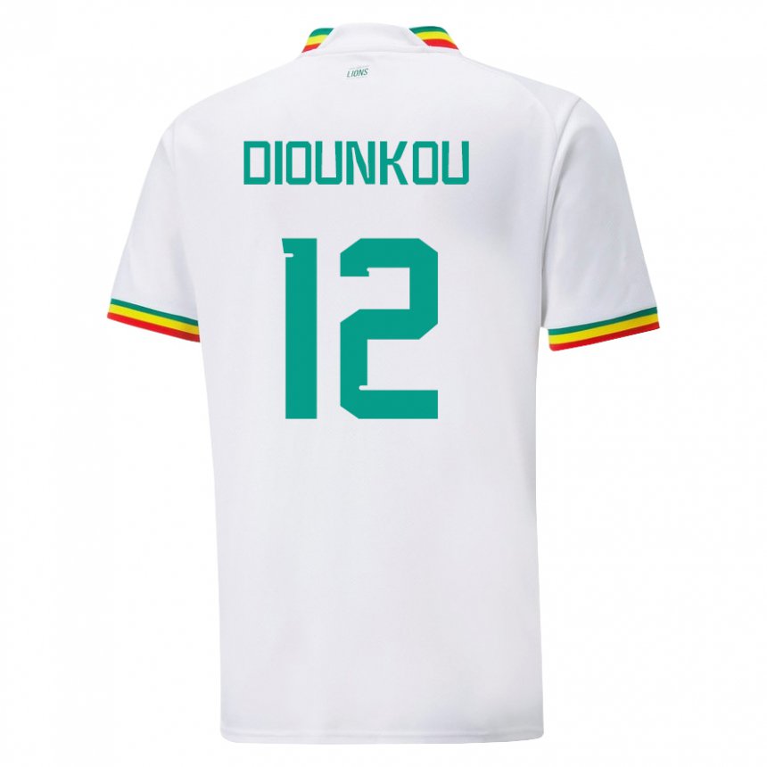 Miesten Senegalin Alpha Diounkou #12 Valkoinen Kotipaita 22-24 Lyhythihainen Paita T-paita