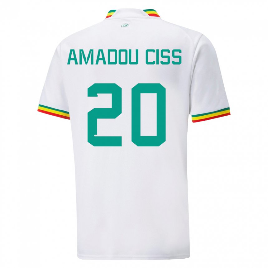 Miesten Senegalin Amadou Ciss #20 Valkoinen Kotipaita 22-24 Lyhythihainen Paita T-paita