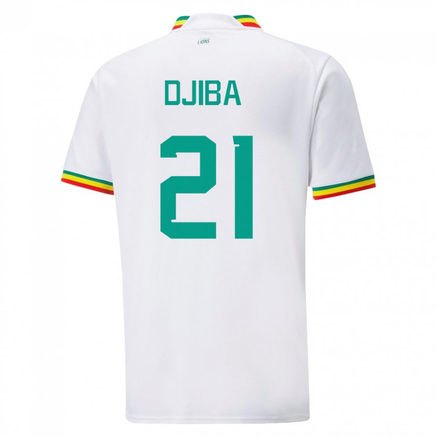 Miesten Senegalin Francois Djiba #21 Valkoinen Kotipaita 22-24 Lyhythihainen Paita T-paita