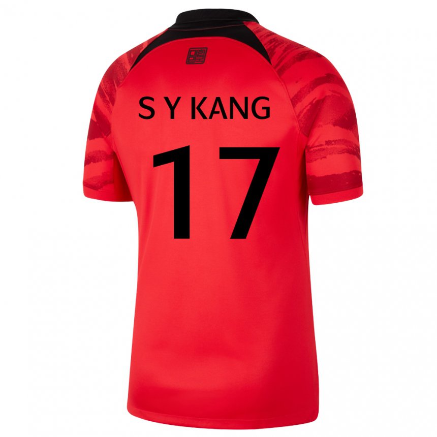 Miesten Etelä-korean Kang Sang Yun #17 Punamusta Kotipaita 22-24 Lyhythihainen Paita T-paita
