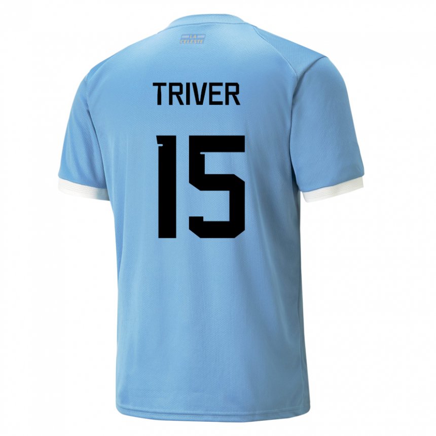 Miesten Uruguayn Francisco Triver #15 Sininen Kotipaita 22-24 Lyhythihainen Paita T-paita