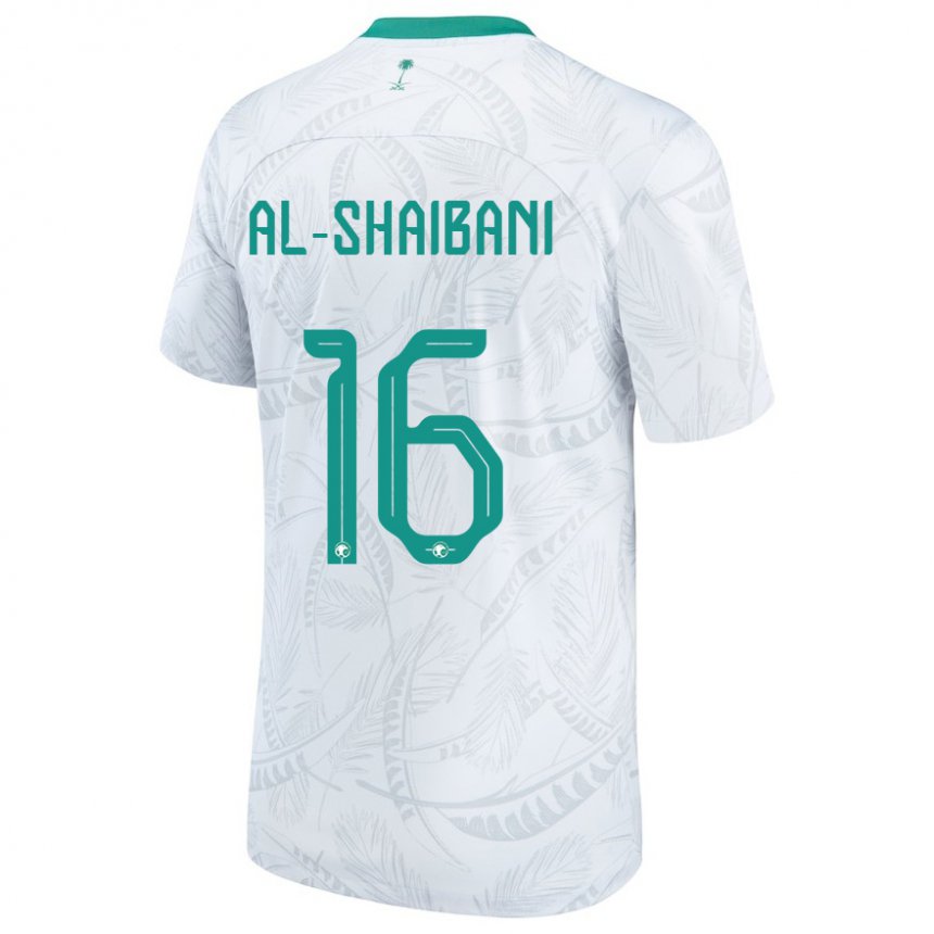 Miesten Saudi-arabian Asrar Al Shaibani #16 Valkoinen Kotipaita 22-24 Lyhythihainen Paita T-paita