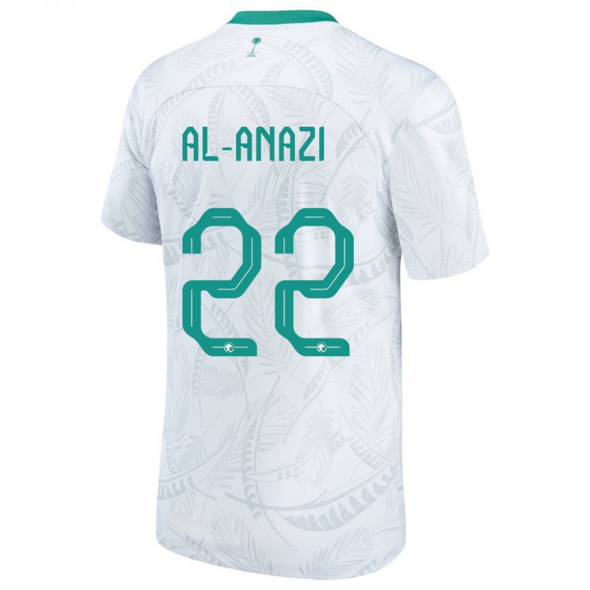 Miesten Saudi-arabian Lama Al Anazi #22 Valkoinen Kotipaita 22-24 Lyhythihainen Paita T-paita