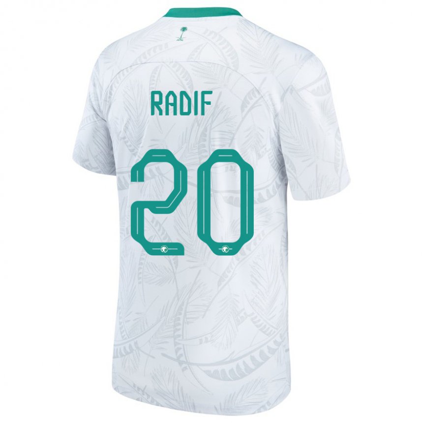 Miesten Saudi-arabian Abdullah Radif #20 Valkoinen Kotipaita 22-24 Lyhythihainen Paita T-paita