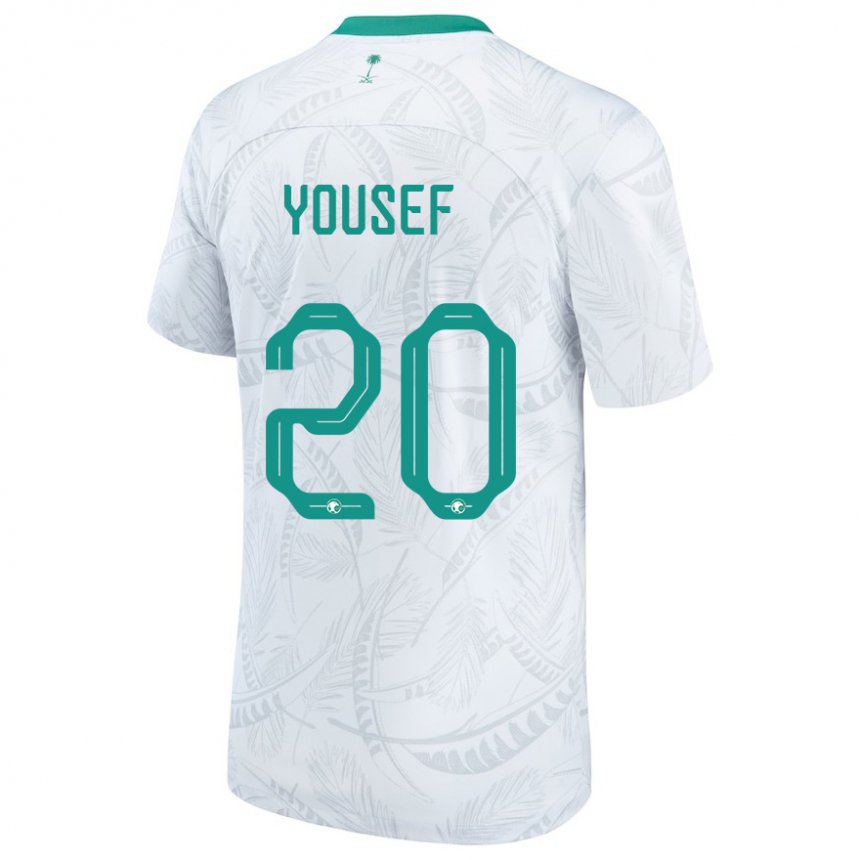 Miesten Saudi-arabian Fares Yousef #20 Valkoinen Kotipaita 22-24 Lyhythihainen Paita T-paita
