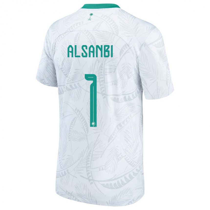 Miesten Saudi-arabian Abdulrahman Alsanbi #1 Valkoinen Kotipaita 22-24 Lyhythihainen Paita T-paita