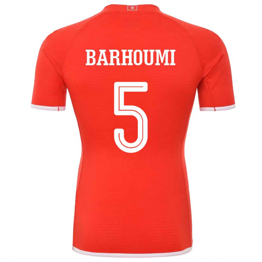 Miesten Tunisian Jasmina Barhoumi #5 Punainen Kotipaita 22-24 Lyhythihainen Paita T-paita