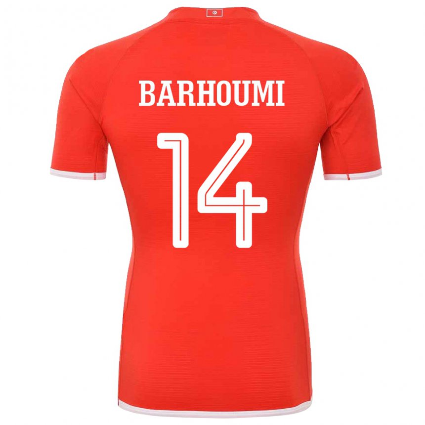 Miesten Tunisian Salah Barhoumi #14 Punainen Kotipaita 22-24 Lyhythihainen Paita T-paita