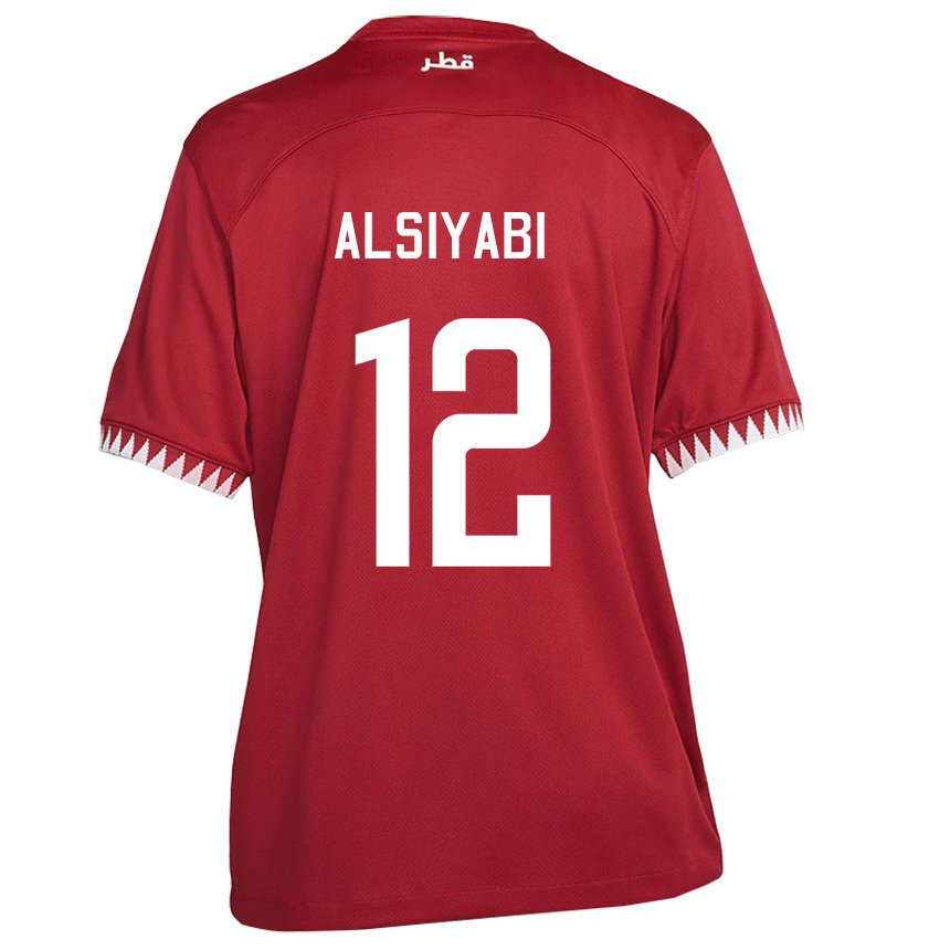 Miesten Qatarin Shaima Alsiyabi #12 Kastanjanruskea Kotipaita 22-24 Lyhythihainen Paita T-paita