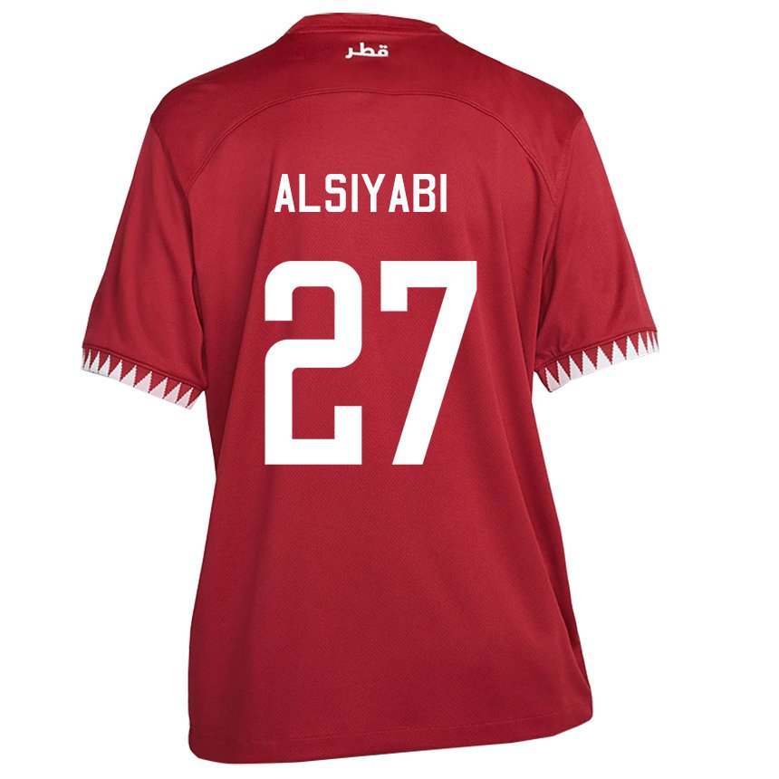 Miesten Qatarin Nasra Alsiyabi #27 Kastanjanruskea Kotipaita 22-24 Lyhythihainen Paita T-paita