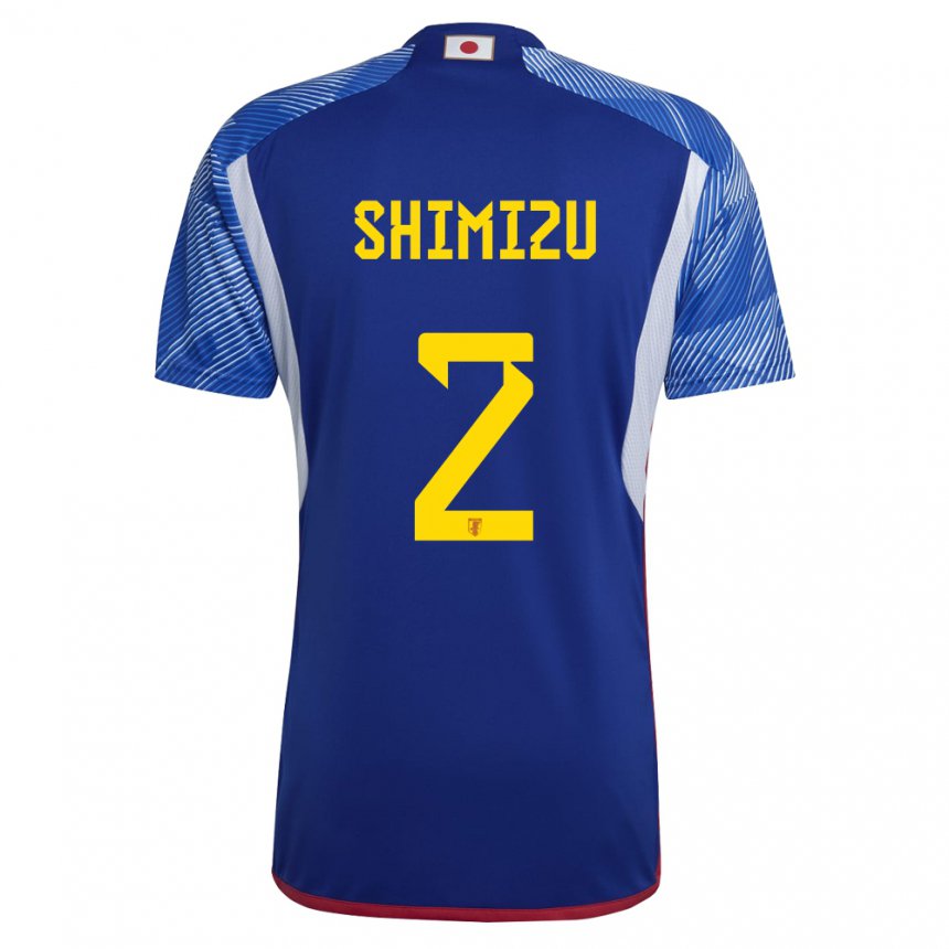 Miesten Japanin Risa Shimizu #2 Kuninkaallisen Sininen Kotipaita 22-24 Lyhythihainen Paita T-paita