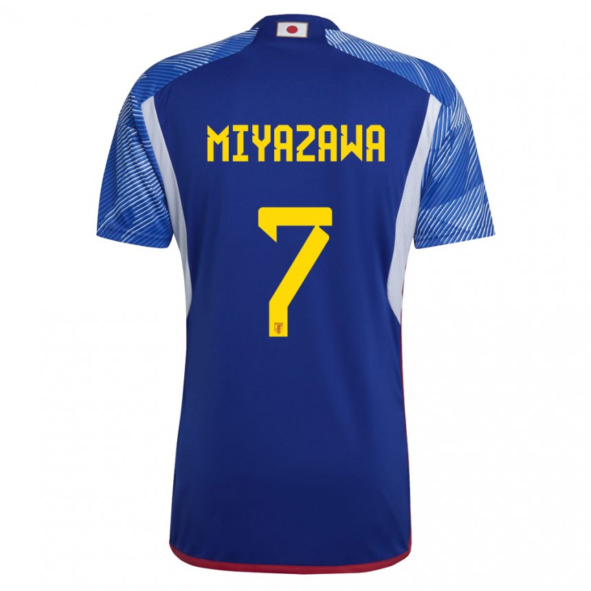 Miesten Japanin Hinata Miyazawa #7 Kuninkaallisen Sininen Kotipaita 22-24 Lyhythihainen Paita T-paita