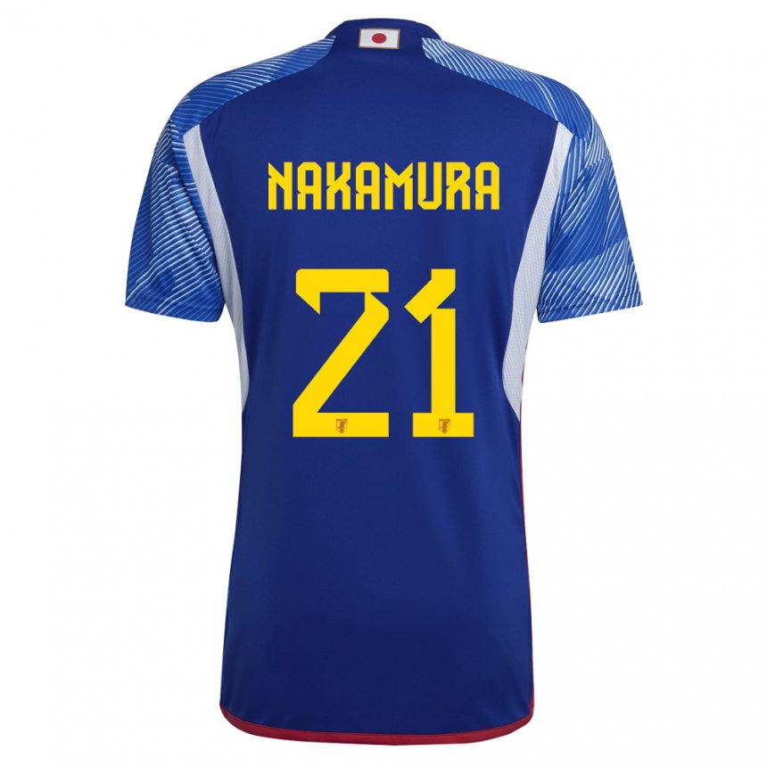 Miesten Japanin Jiro Nakamura #21 Kuninkaallisen Sininen Kotipaita 22-24 Lyhythihainen Paita T-paita