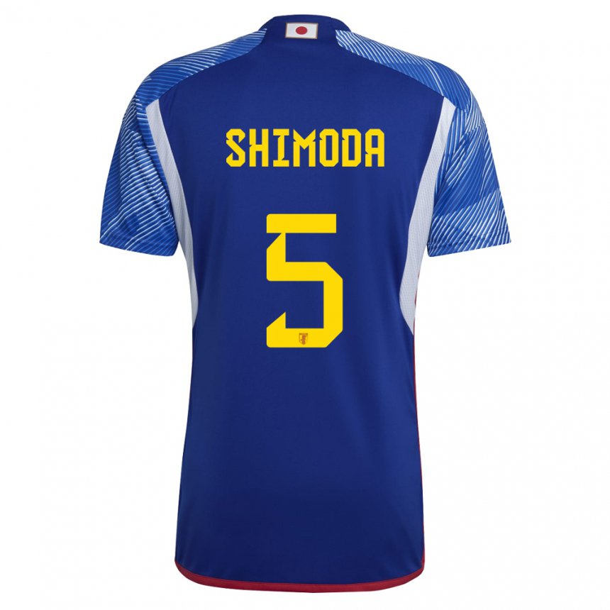 Miesten Japanin Yoshihiro Shimoda #5 Kuninkaallisen Sininen Kotipaita 22-24 Lyhythihainen Paita T-paita