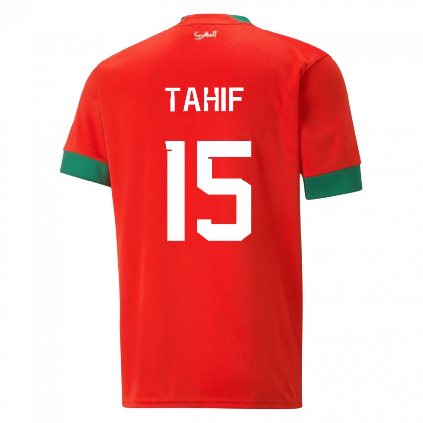 Miesten Marokon Adil Tahif #15 Punainen Kotipaita 22-24 Lyhythihainen Paita T-paita