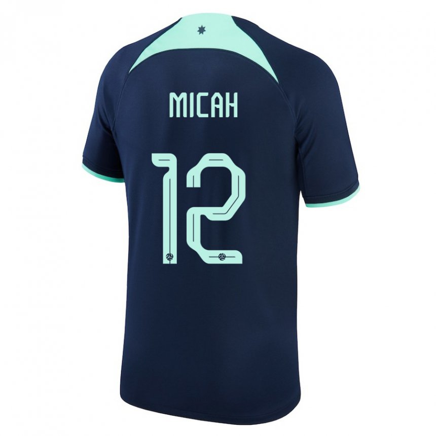 Miesten Australian Teagan Micah #12 Tummansininen Vieraspaita 22-24 Lyhythihainen Paita T-paita