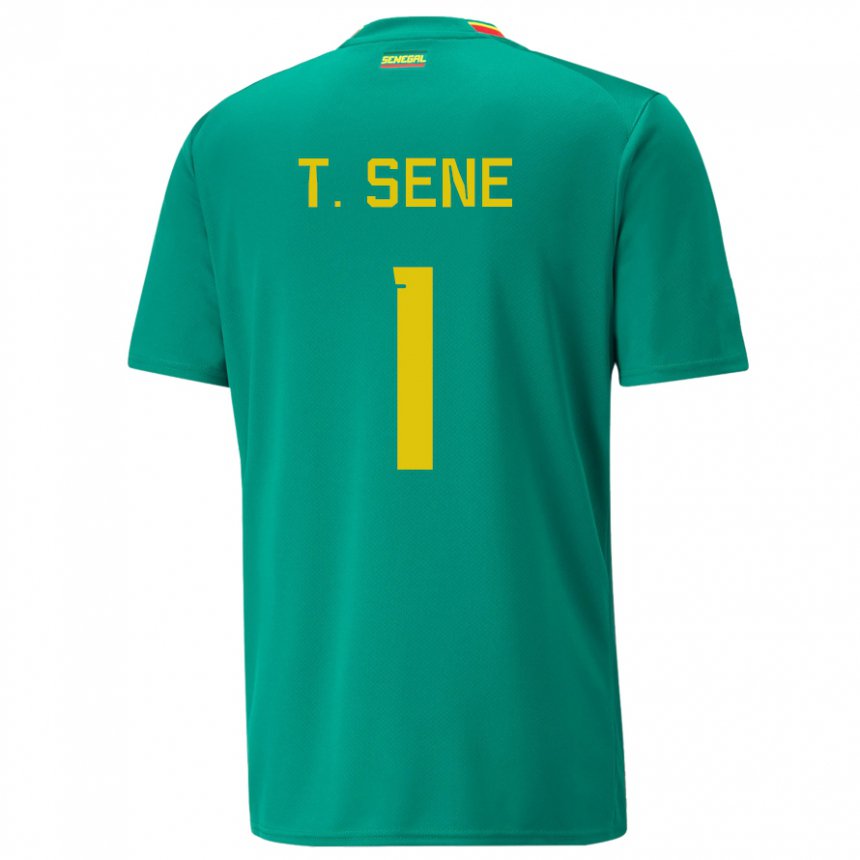 Miesten Senegalin Thiaba Gueye Sene #1 Vihreä Vieraspaita 22-24 Lyhythihainen Paita T-paita