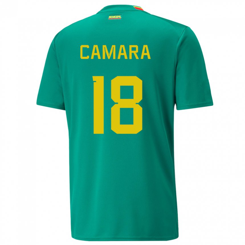 Miesten Senegalin Meta Camara #18 Vihreä Vieraspaita 22-24 Lyhythihainen Paita T-paita