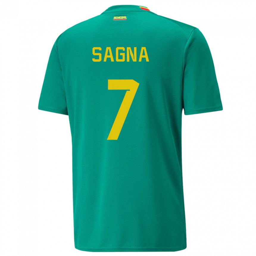 Miesten Senegalin Amadou Sagna #7 Vihreä Vieraspaita 22-24 Lyhythihainen Paita T-paita