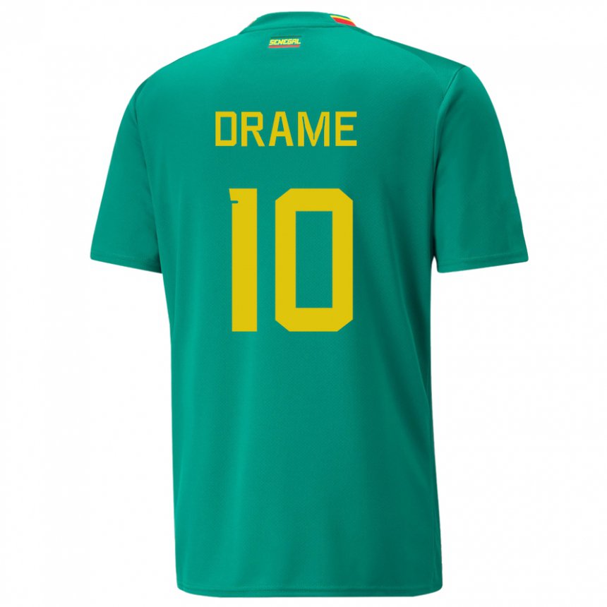 Miesten Senegalin Ibrahima Drame #10 Vihreä Vieraspaita 22-24 Lyhythihainen Paita T-paita